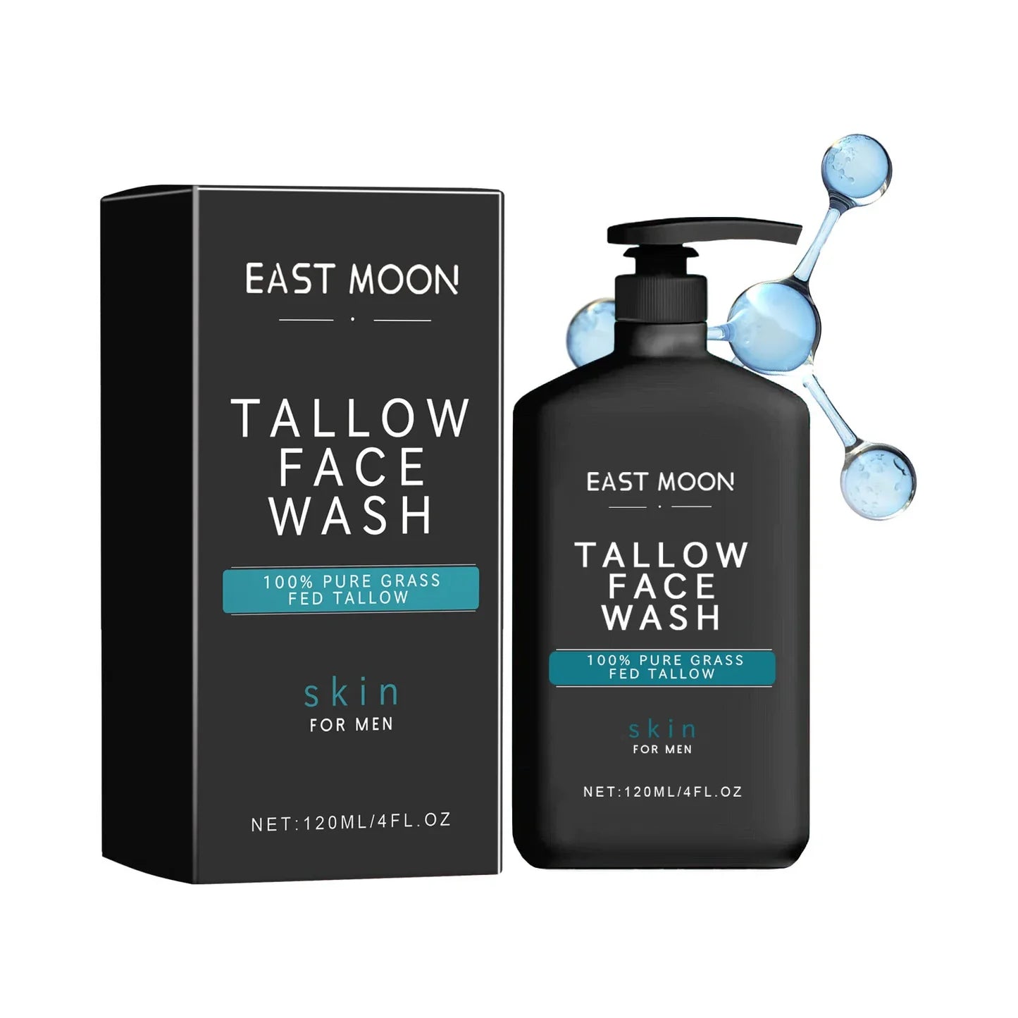 Men's Tallow Facial Cleanser Lotion Remove Acne Blackhead Prevent Clogged Pores Oil Controll Exfoliator Refreshing Facial Cleani